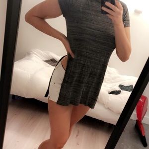 Grey t shirt with side slits